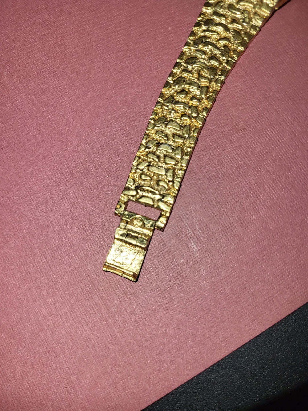 Gruen Gold-Tone Textured Bracelet Watch